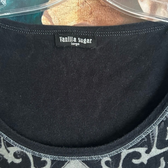 Vanilla Sugar Y2K Black and Gray Patterned Blouse Large - Picture 5 of 16
